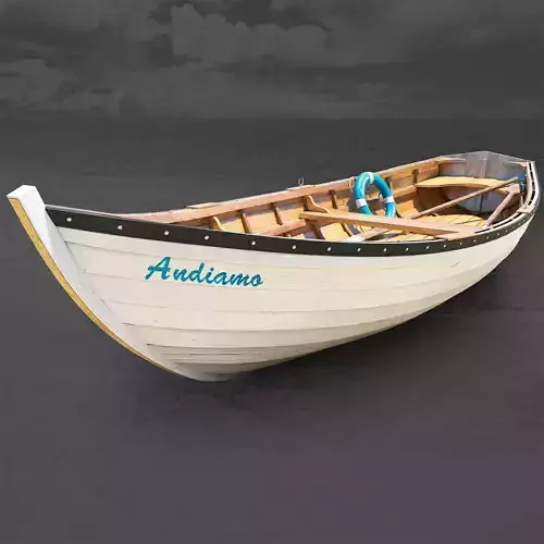 Boat wooden 3D model