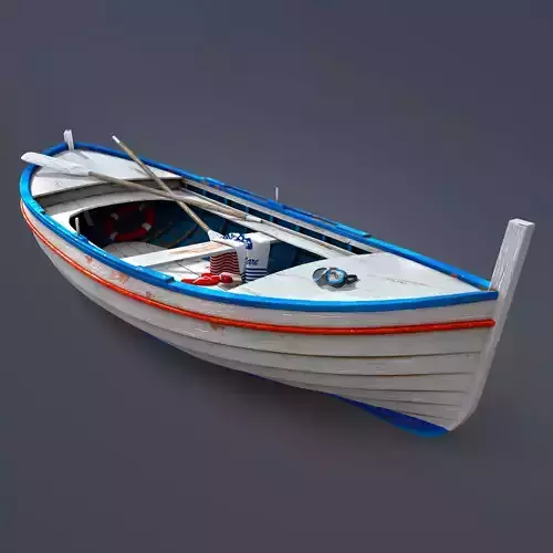 Wooden boat 3D model