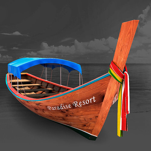 3D Boat model thai long - thai long 3D model