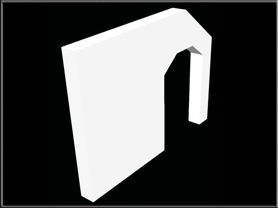 Triangular shaped Arch 07 Low-poly 3D model_2