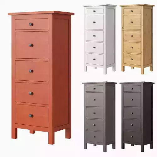 HEMNES 5-drawer chest 3D model