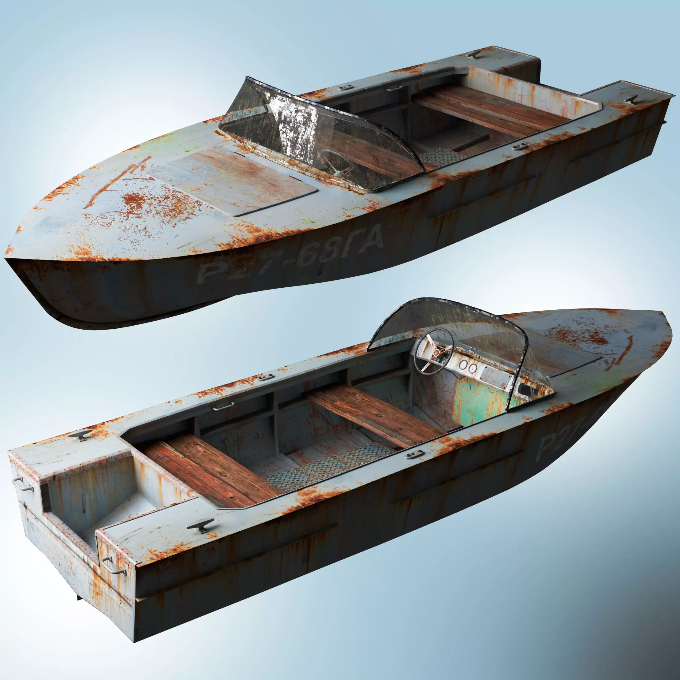 old boat 3D model_0