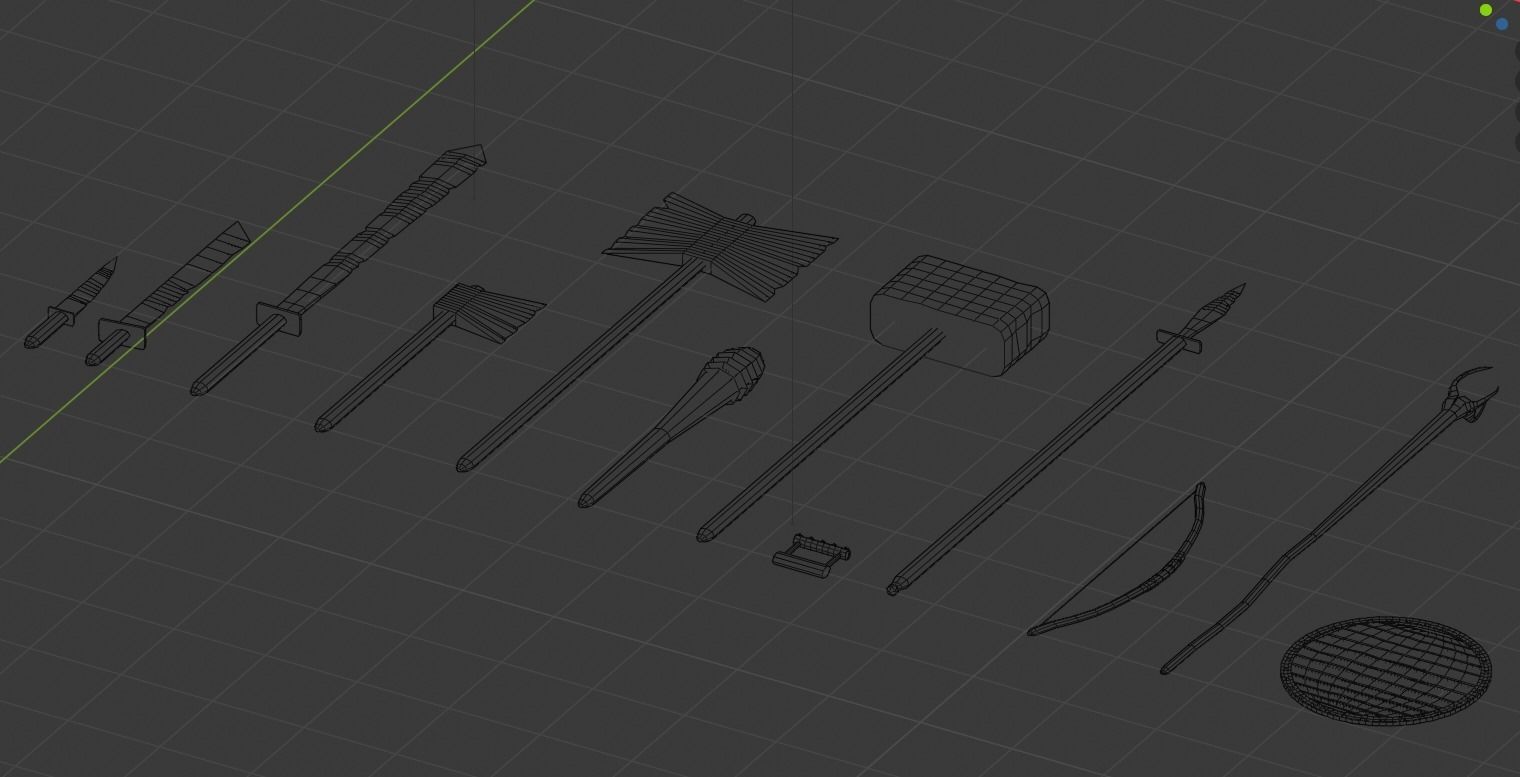 Low poly rusrty weapon pack Free low-poly 3D model_1