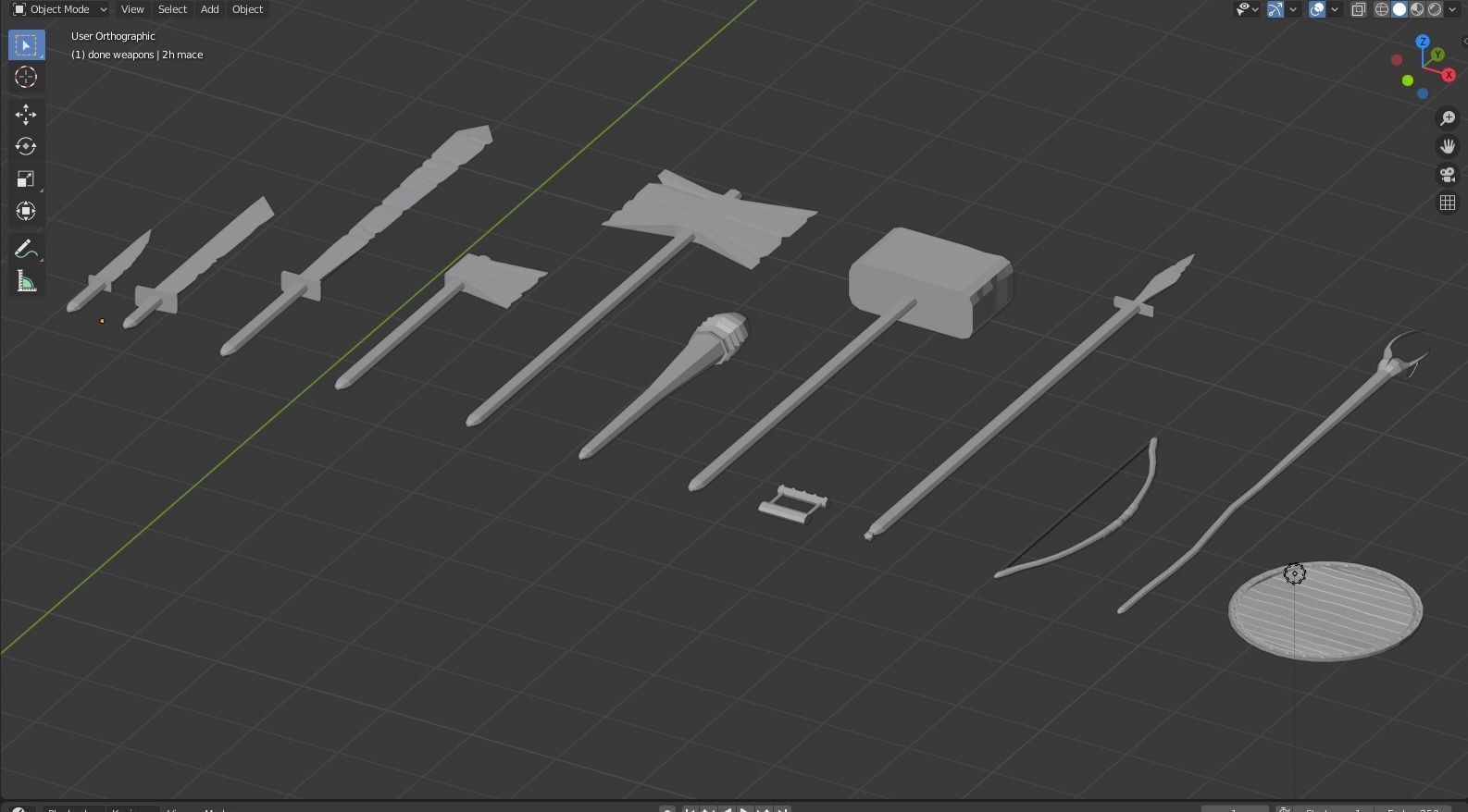 Low poly rusrty weapon pack Free low-poly 3D model_4