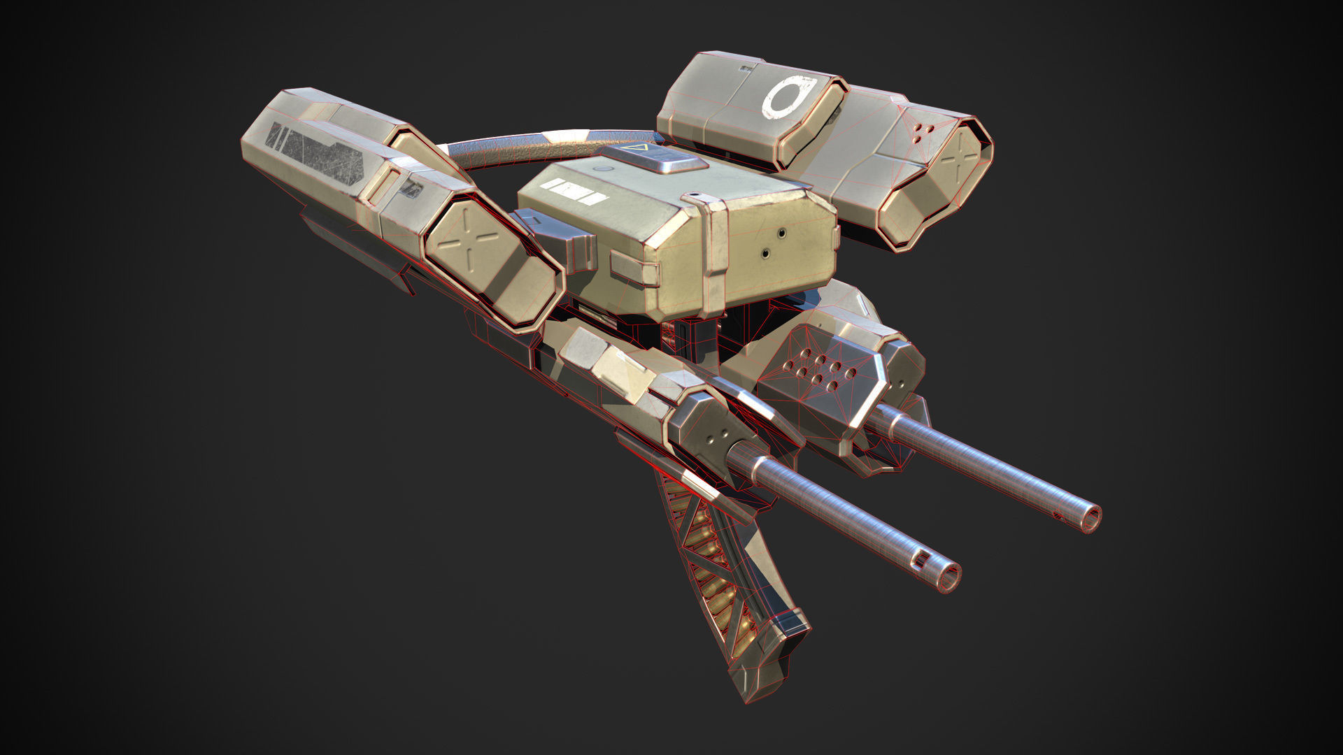 Defensive Drone Low-poly 3D model_8