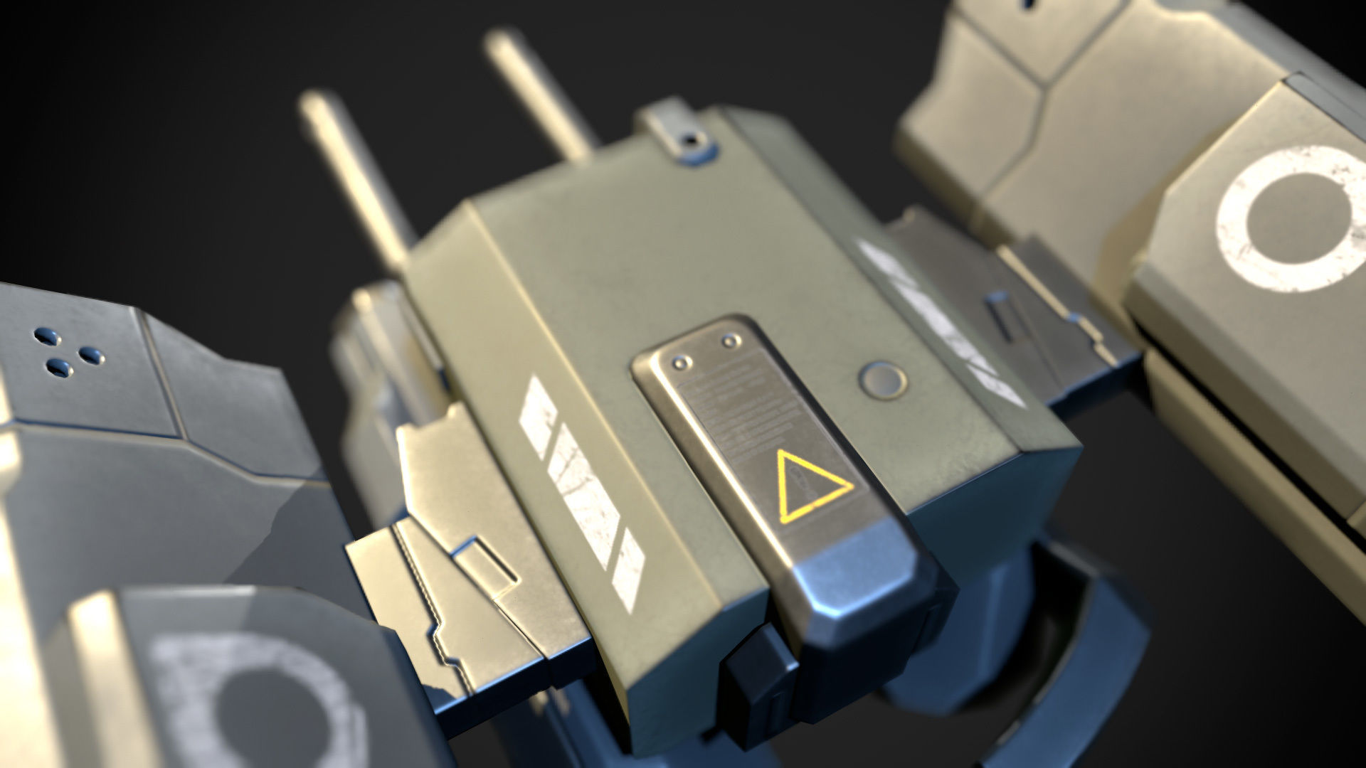 Defensive Drone Low-poly 3D model_4