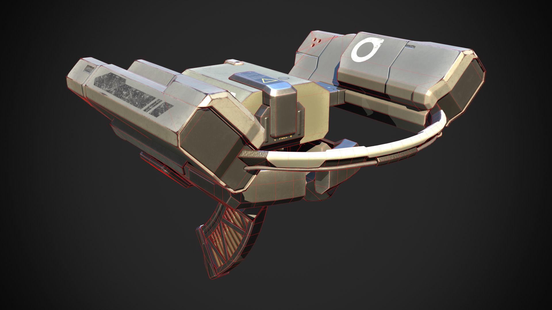 Defensive Drone Low-poly 3D model_5