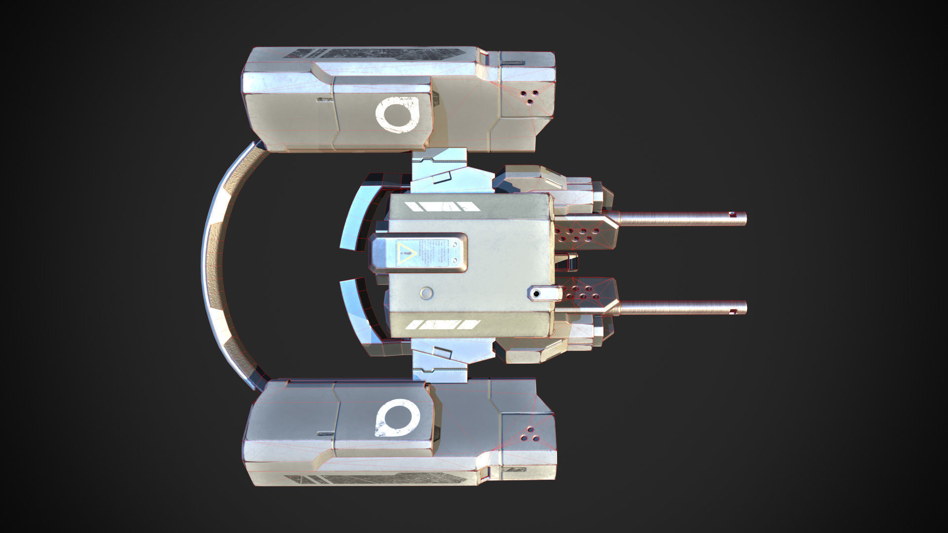 Defensive Drone Low-poly 3D model_7