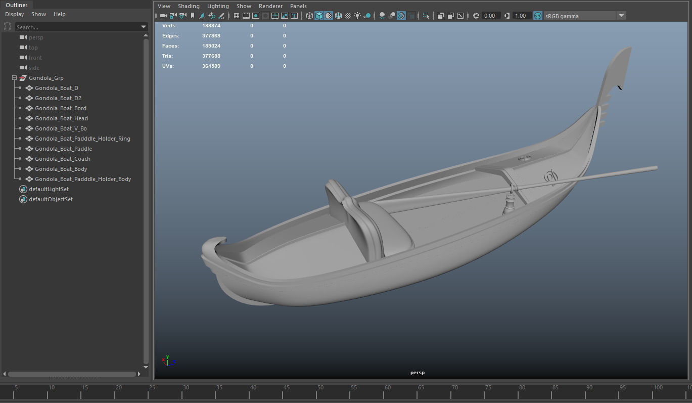 Gondola Boat 3D model_8