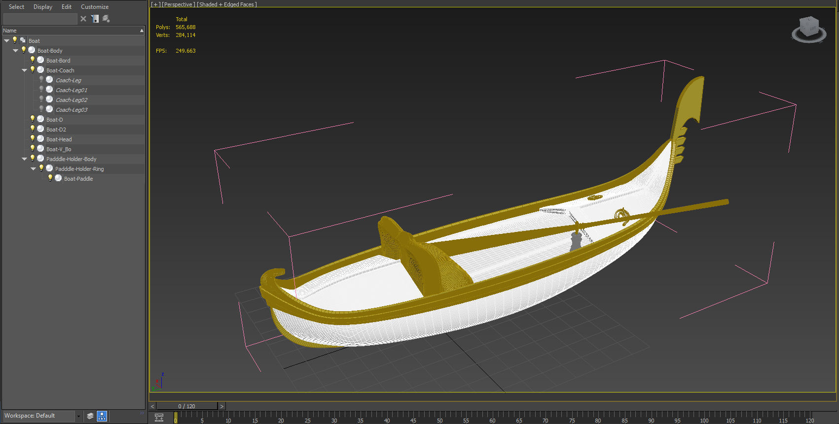 Gondola Boat 3D model_7
