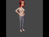 cartoon girl 3D model_1