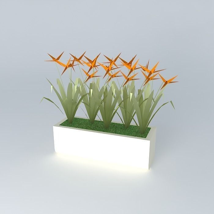 Floreira as Heliconias Free 3D model_1