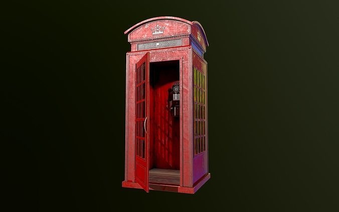 Telephone booth 3D model