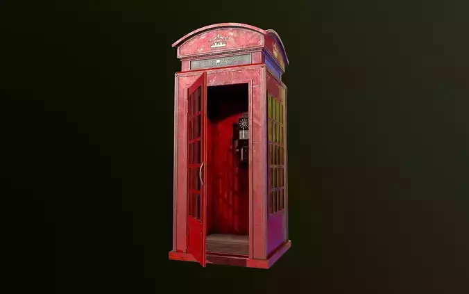 Telephone booth 3D model