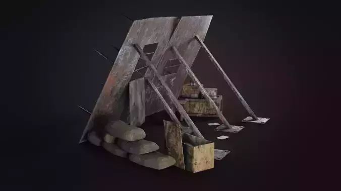 Survival Shield Low-poly 3D model