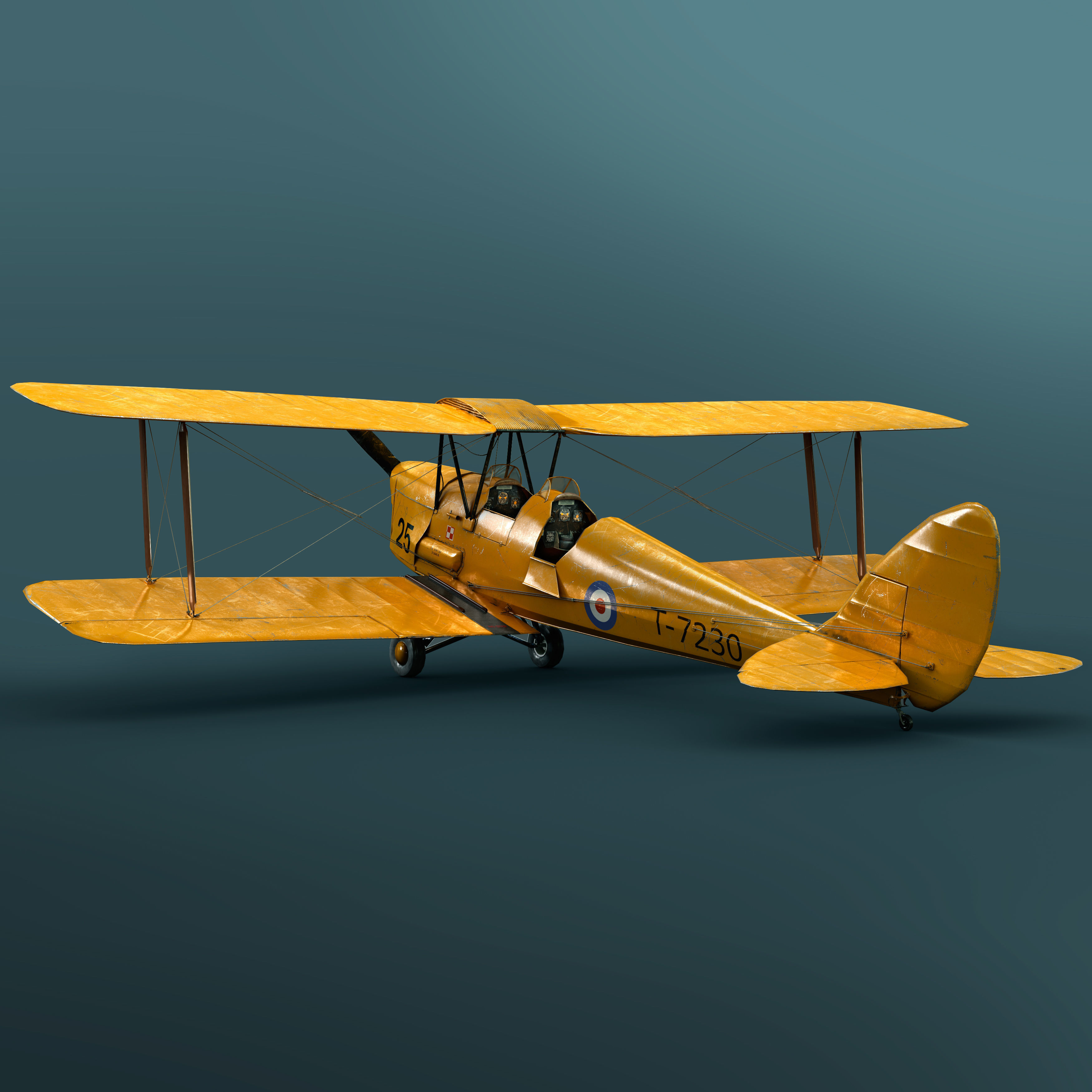Plane 3D model wwii biplane 3D model_4