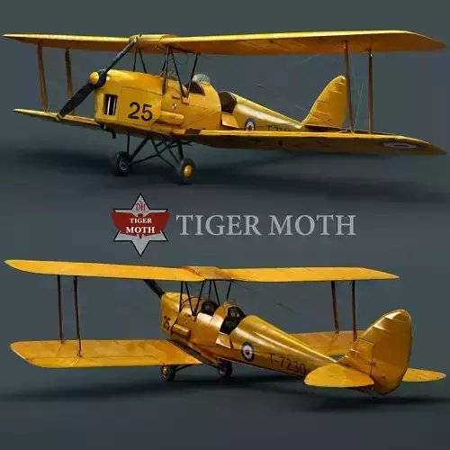 Plane 3D model wwii biplane 3D model
