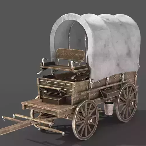 Wagon covered 3D model