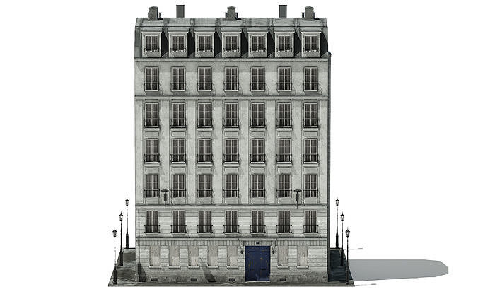 Tenement Building 3D model 7