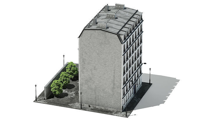 Tenement Building 3D model 4
