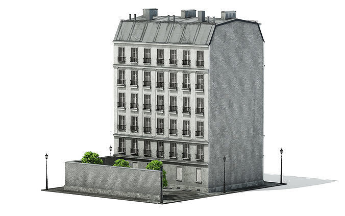 Tenement Building 3D model 2