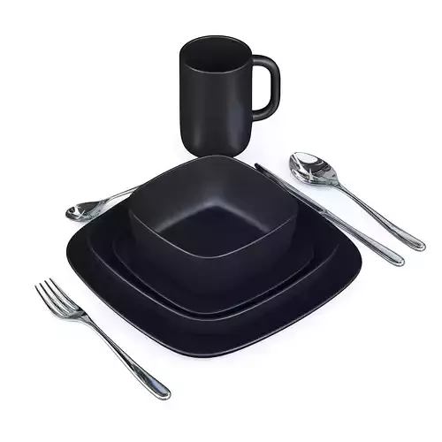 Black Tableware Set
