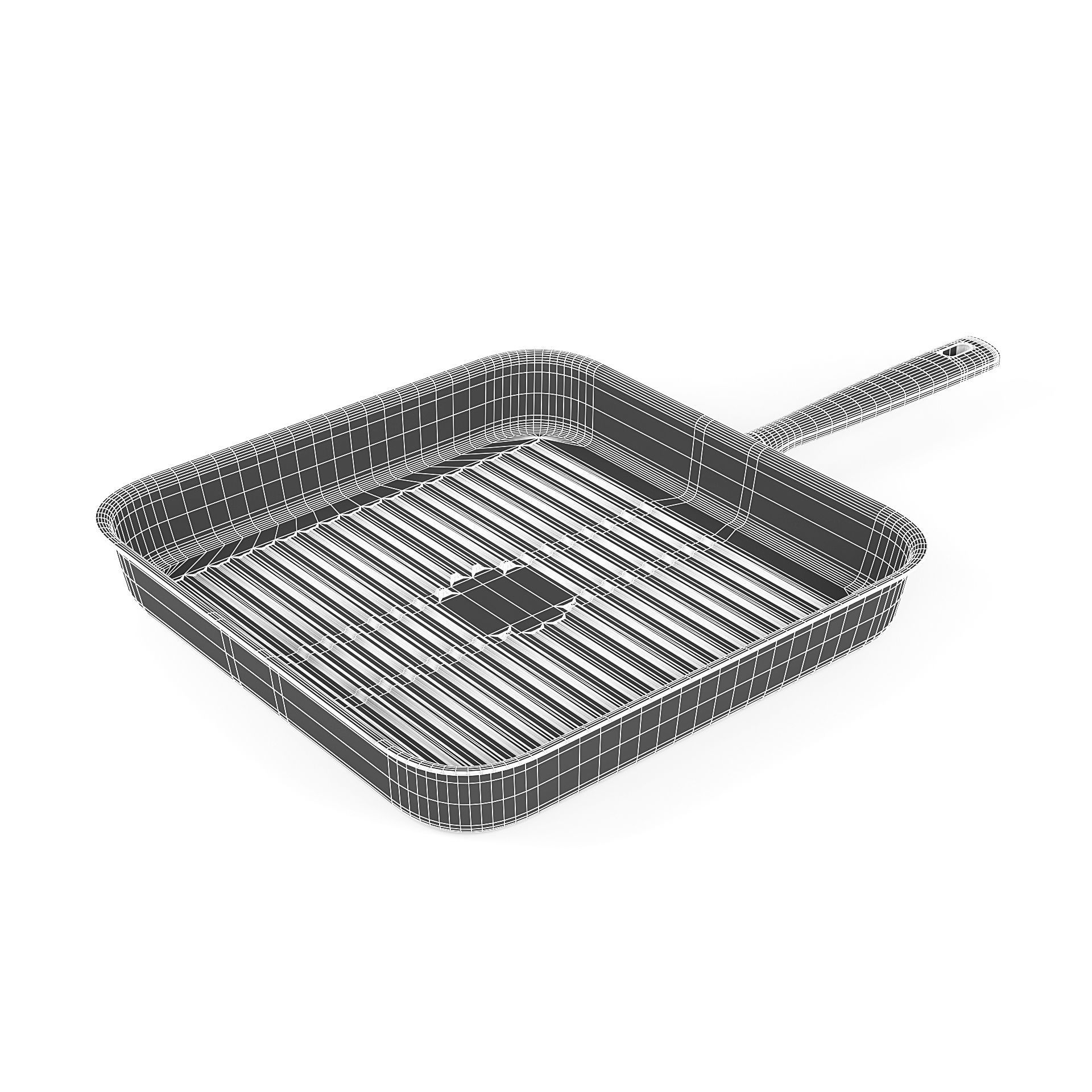 Grill Frying Pan 3D model_4