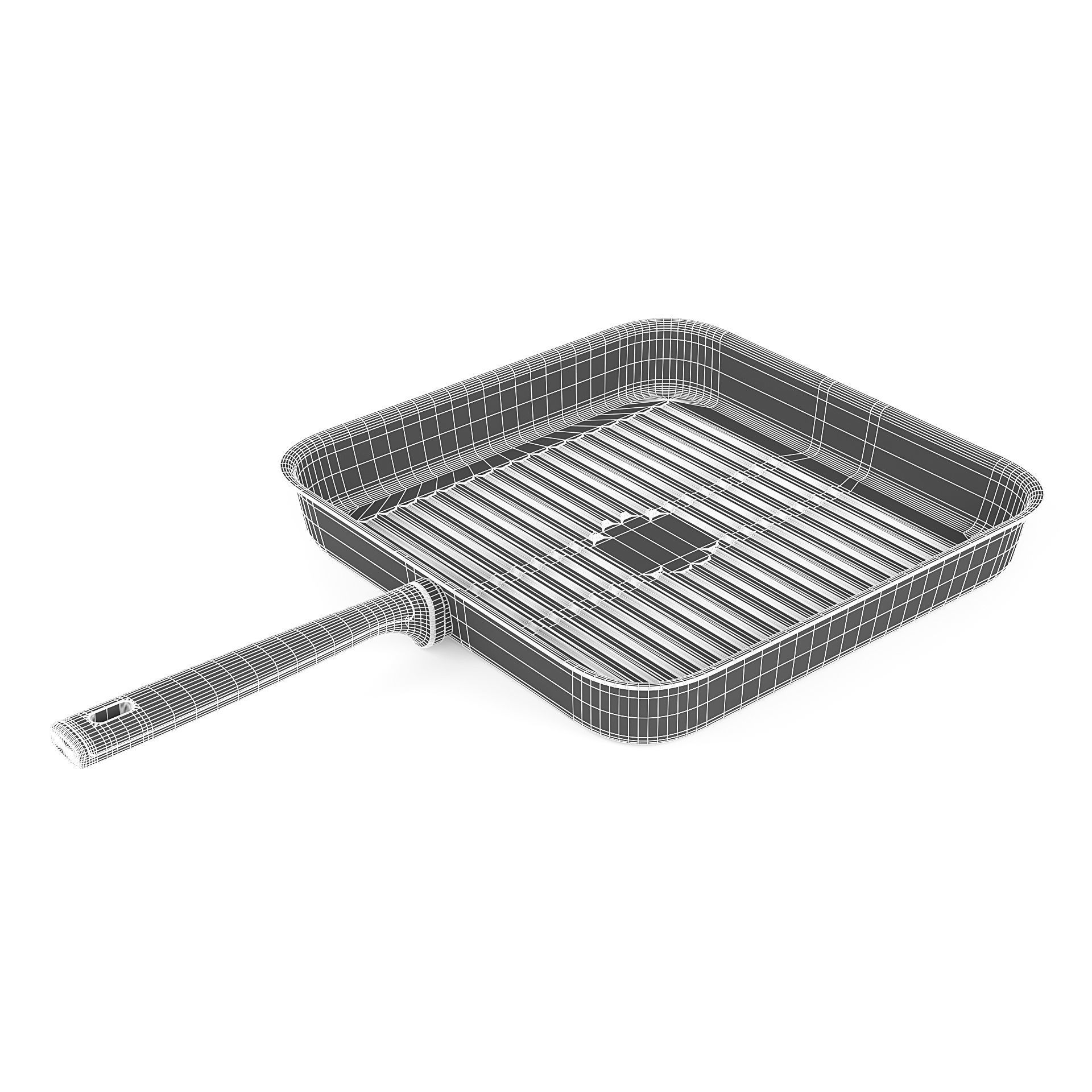 Grill Frying Pan 3D model_5
