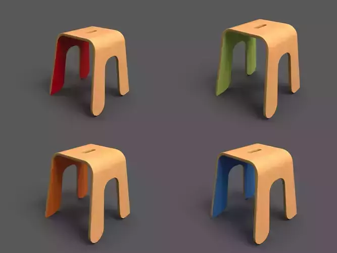 Wooden Stool 35cm