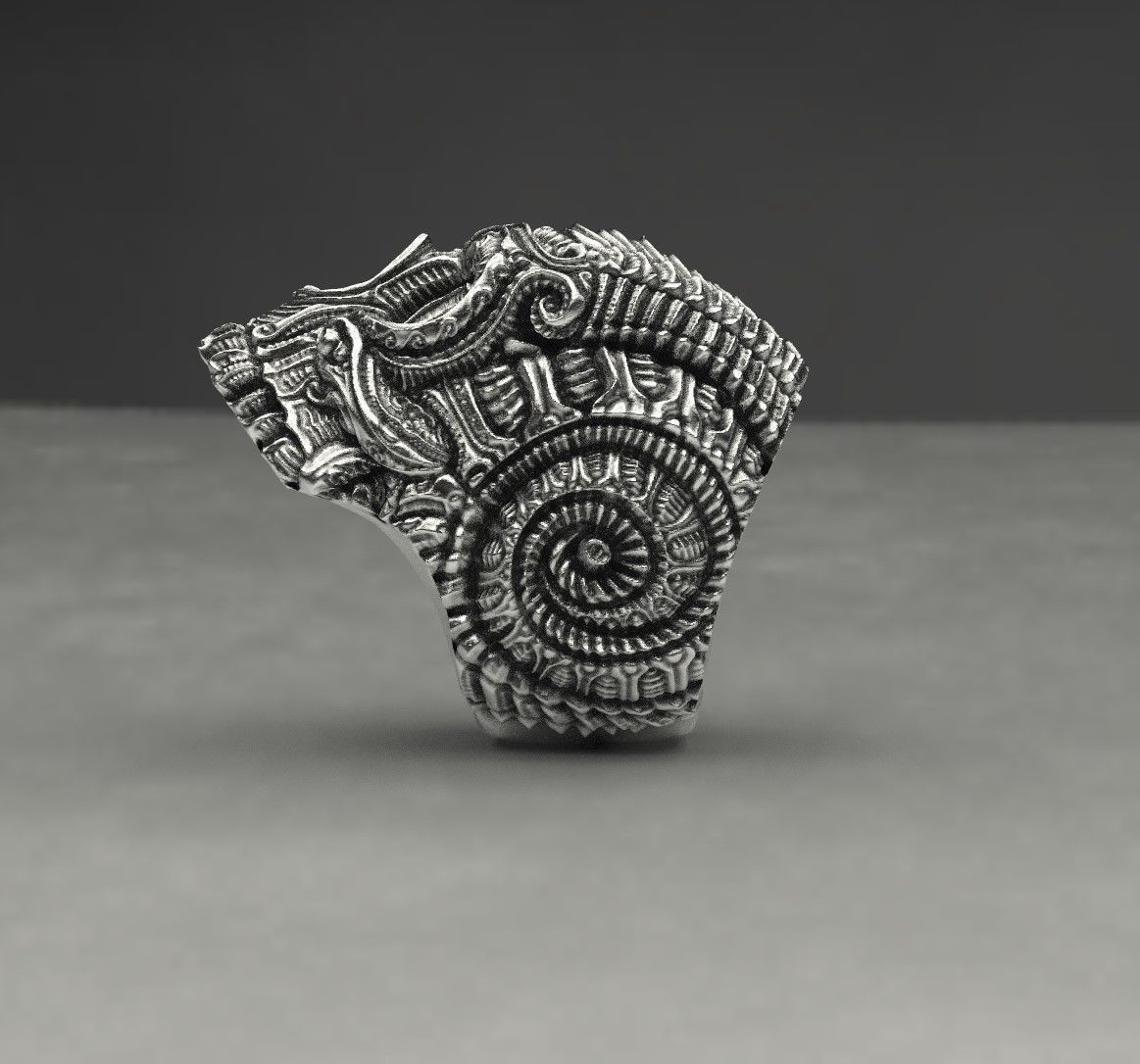 Skull ornament 3D print model_5