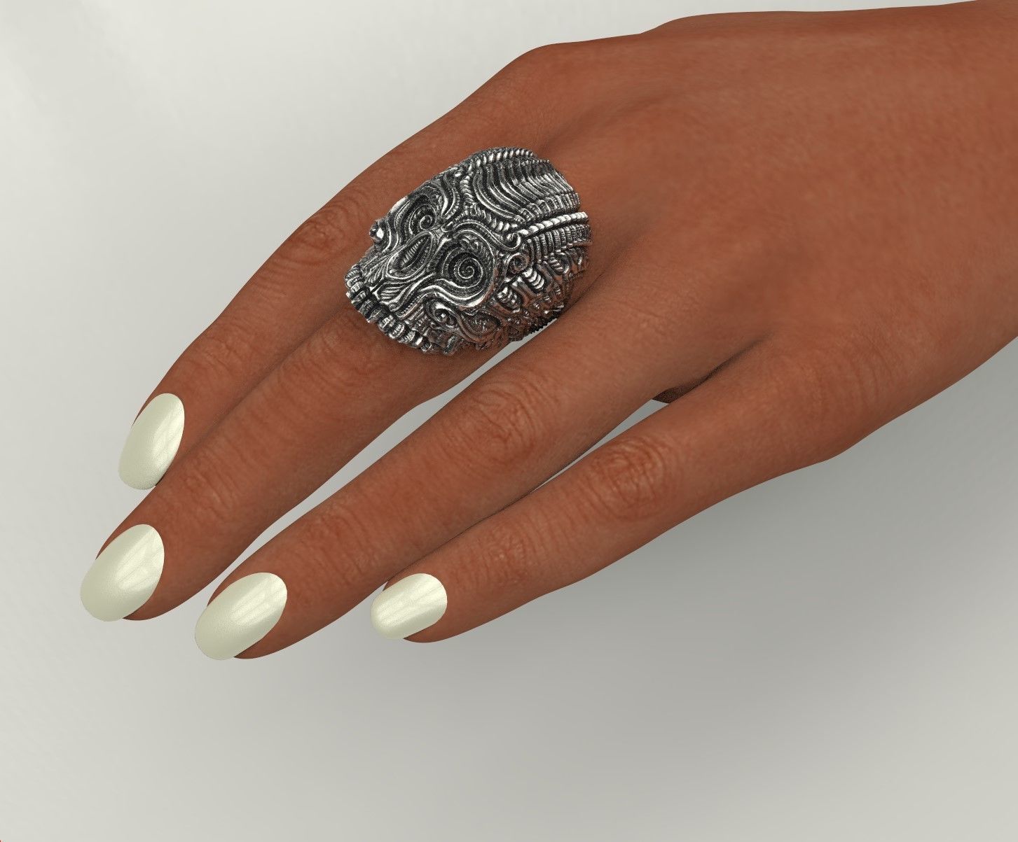 Skull ornament 3D print model_4