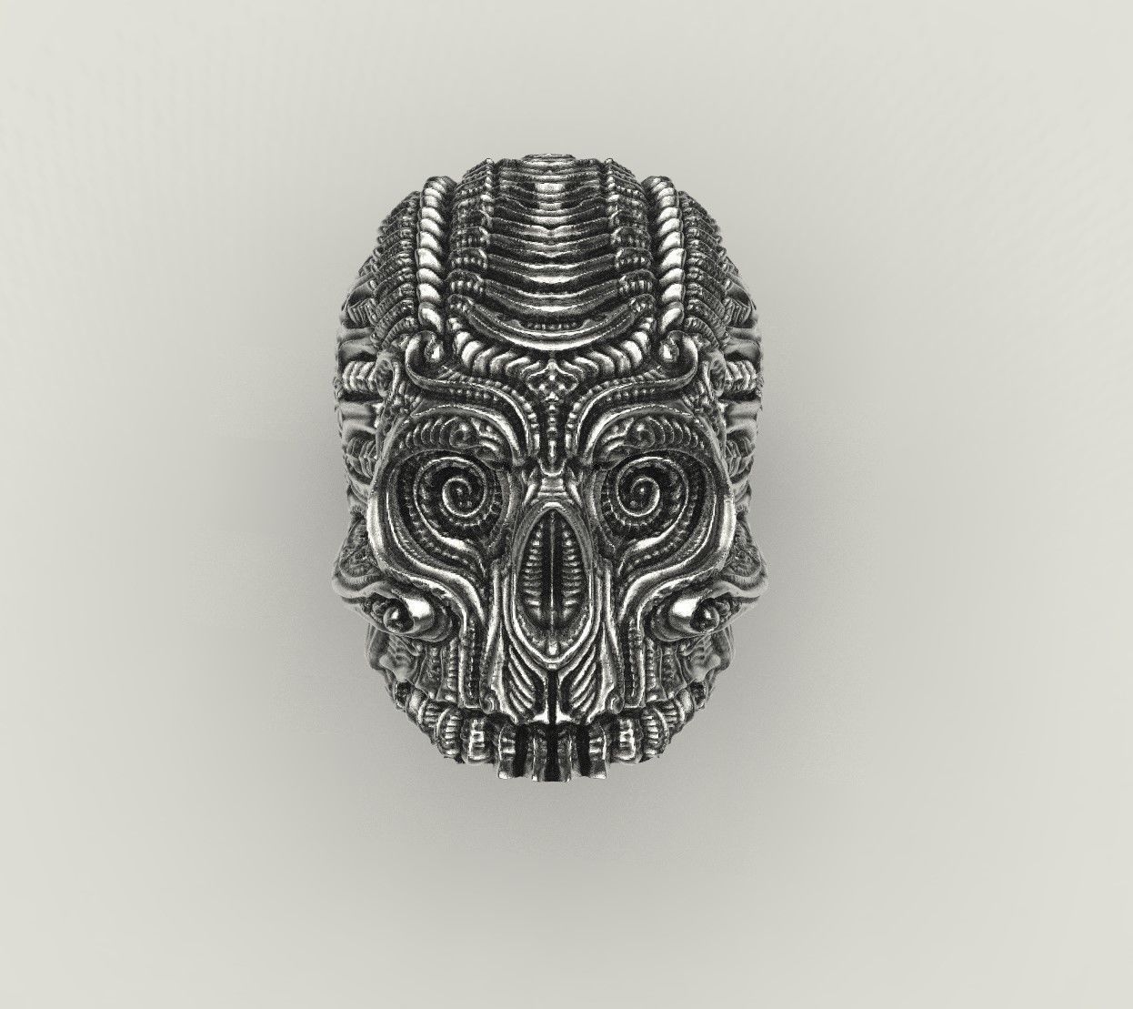 Skull ornament 3D print model_6