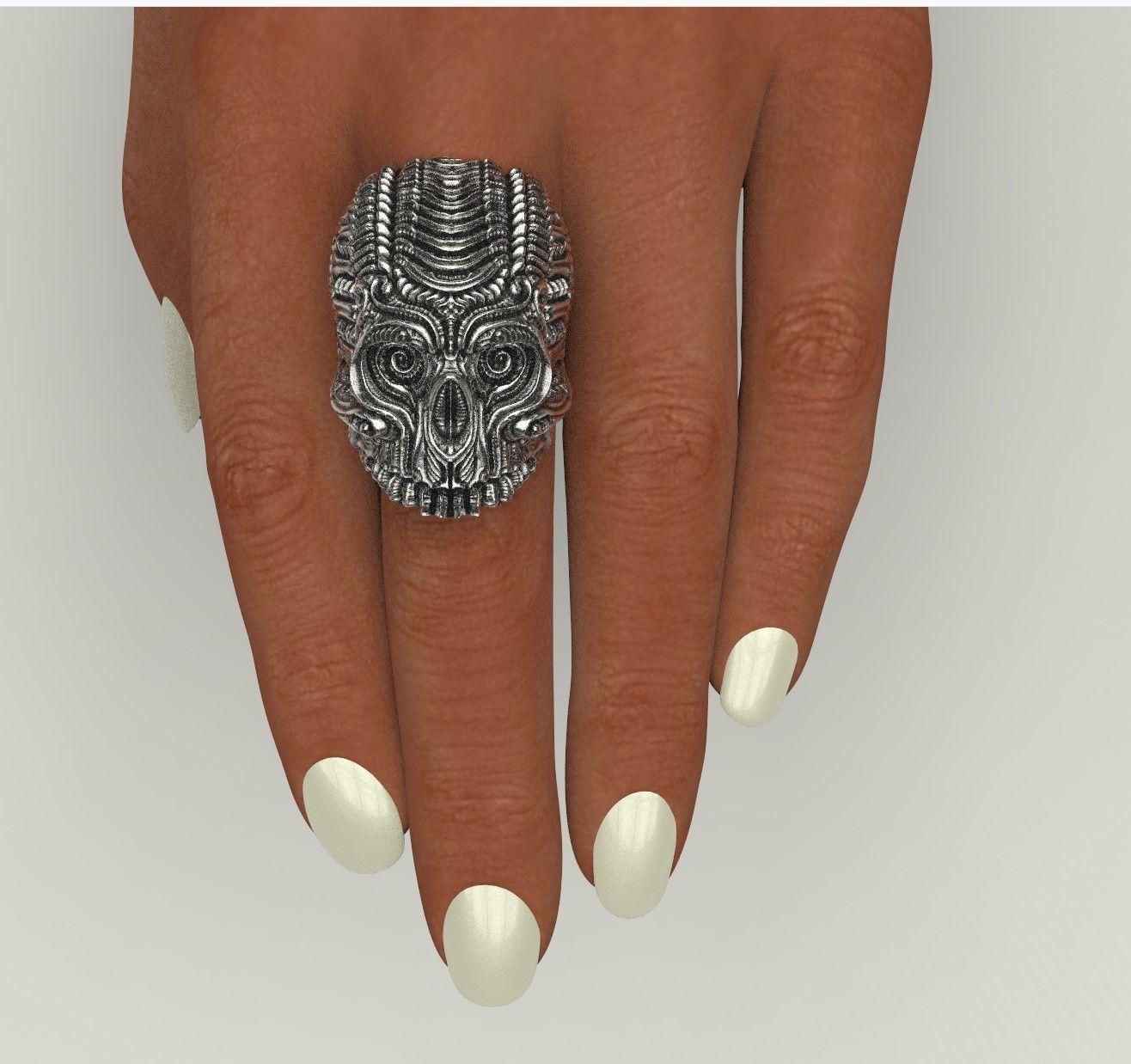 Skull ornament 3D print model_2