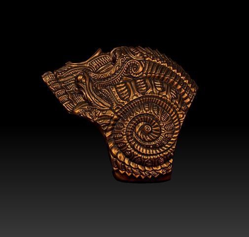 Skull ornament 3D print model_10