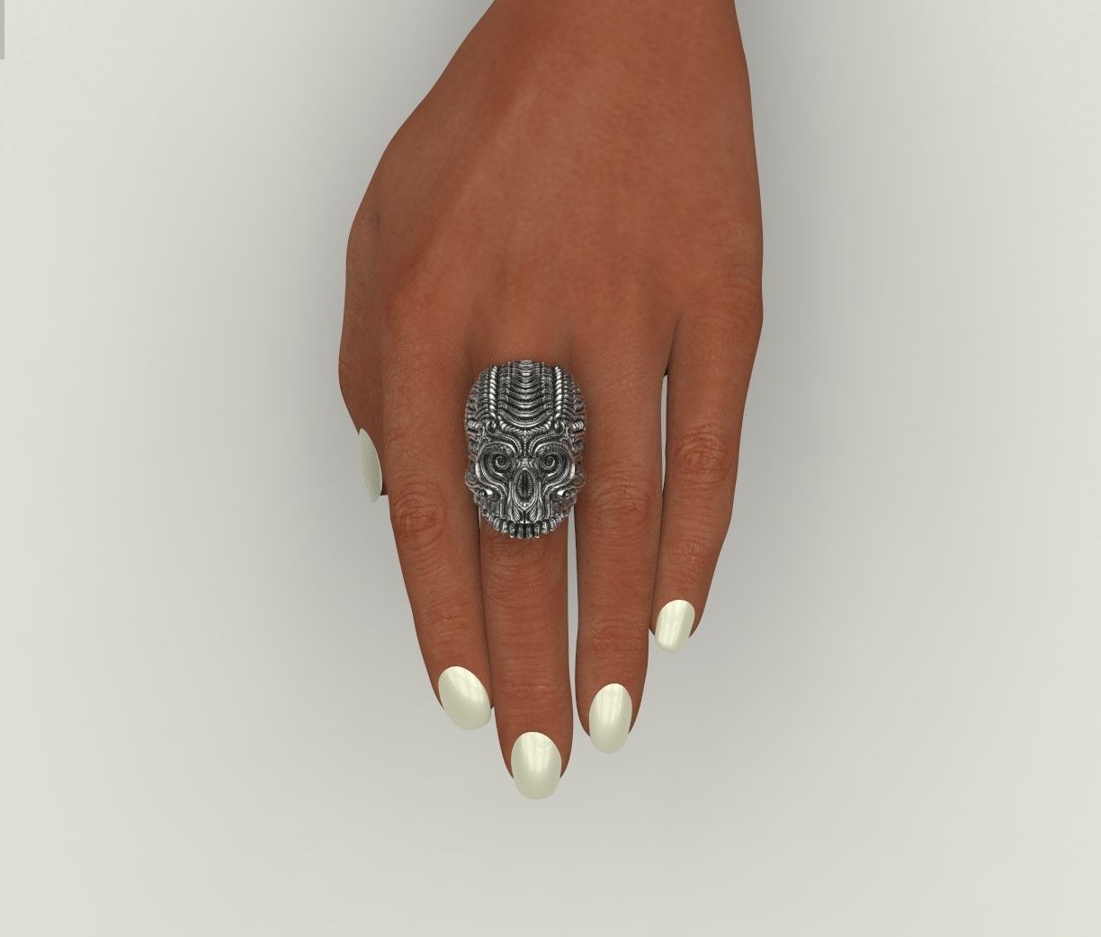 Skull ornament 3D print model_7