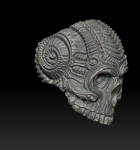 Skull ornament 3D print model_8
