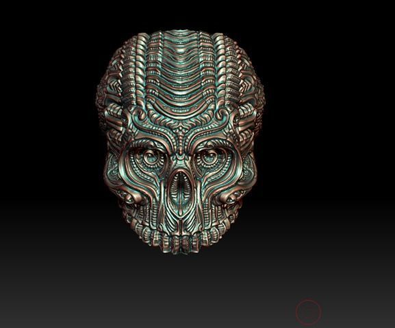 Skull ornament 3D print model_9