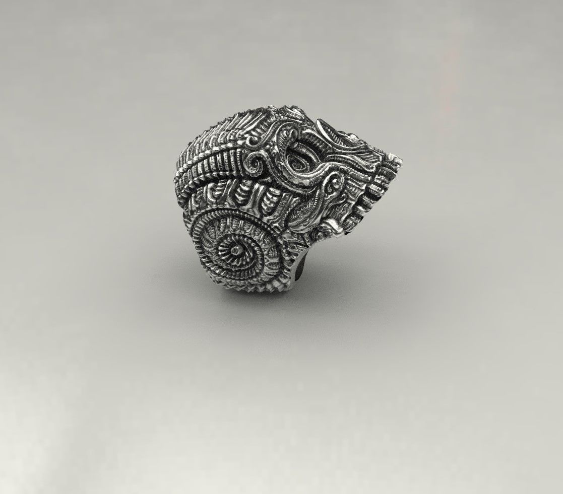 Skull ornament 3D print model_1