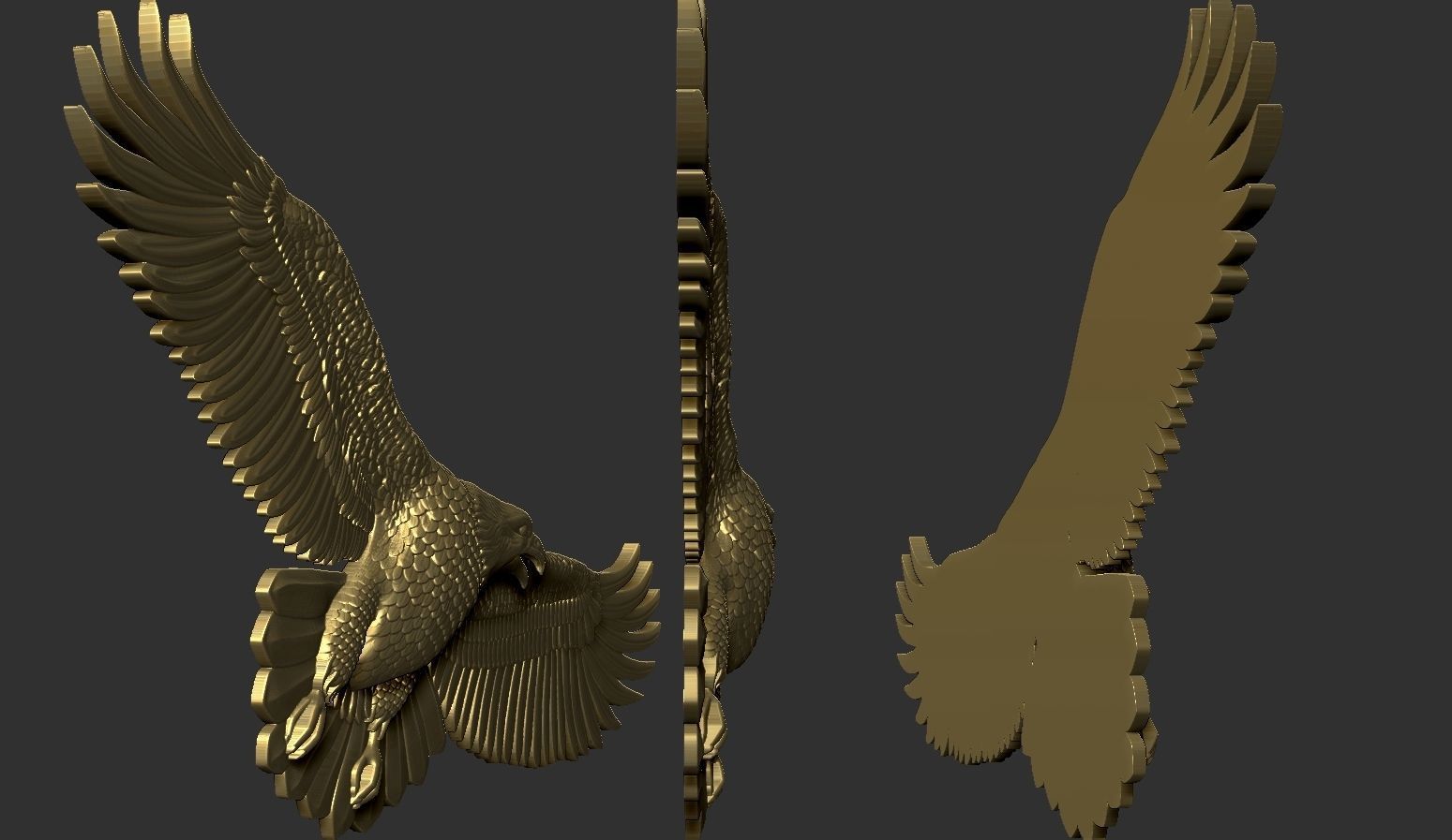 Eagle bas relief 3D print model_4