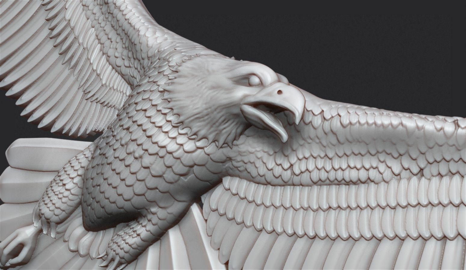 Eagle bas relief 3D print model_5