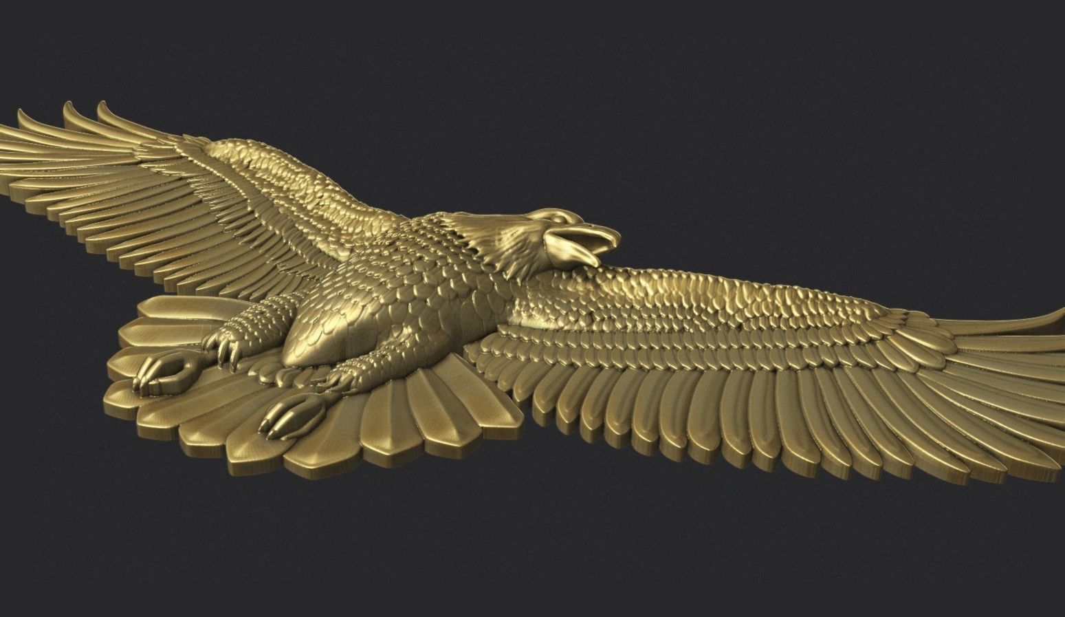 Eagle bas relief 3D print model_1