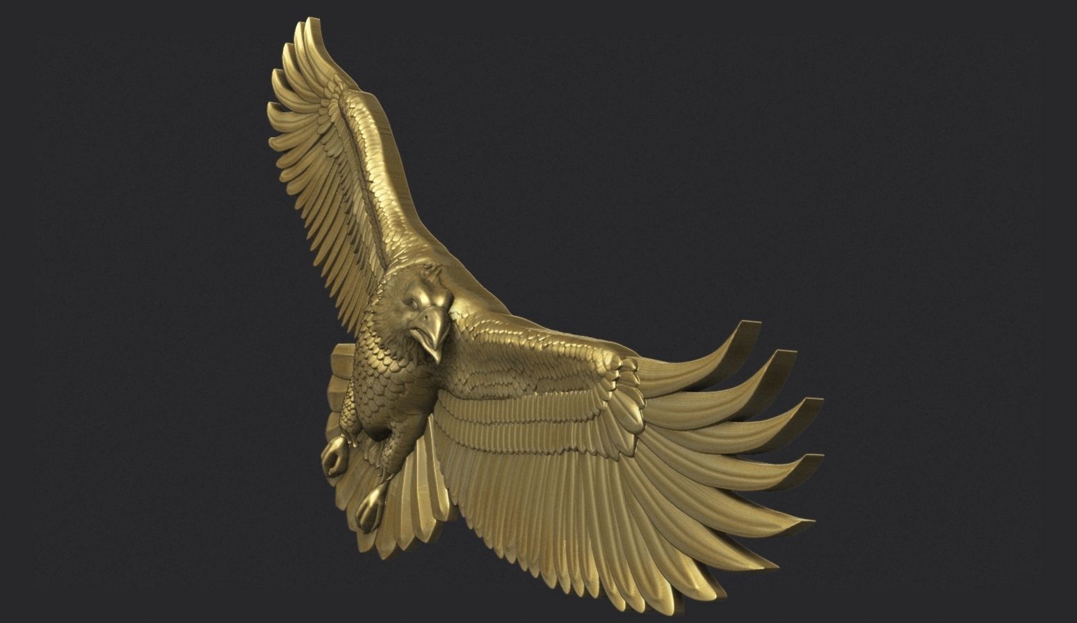 Eagle bas relief 3D print model_3