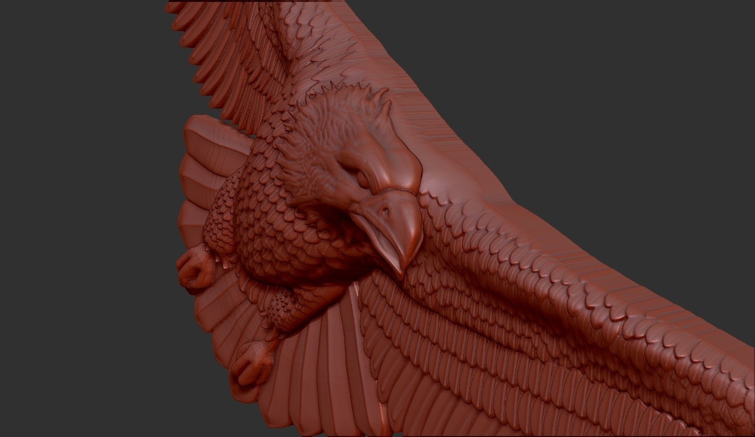 Eagle bas relief 3D print model_6