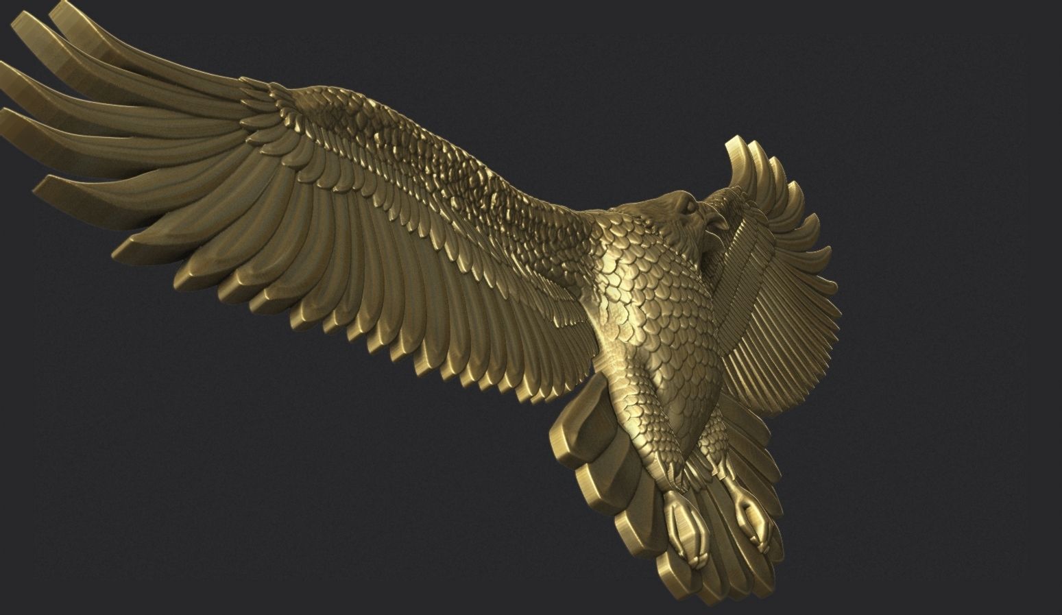 Eagle bas relief 3D print model_2