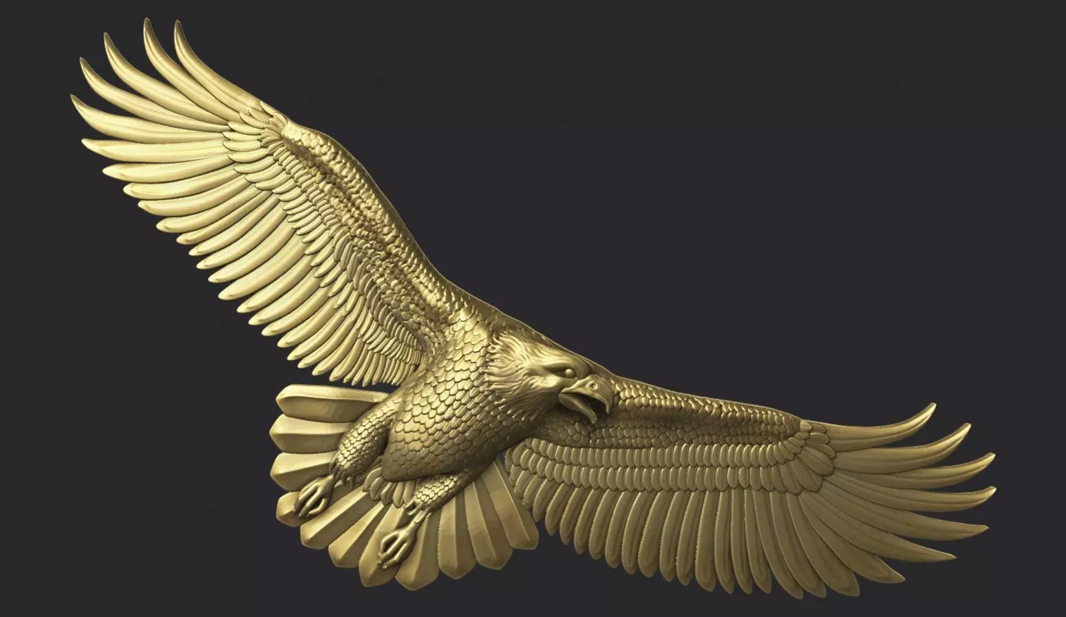 Eagle bas relief 3D print model_0