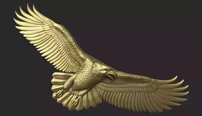 Eagle bas relief 3D print model