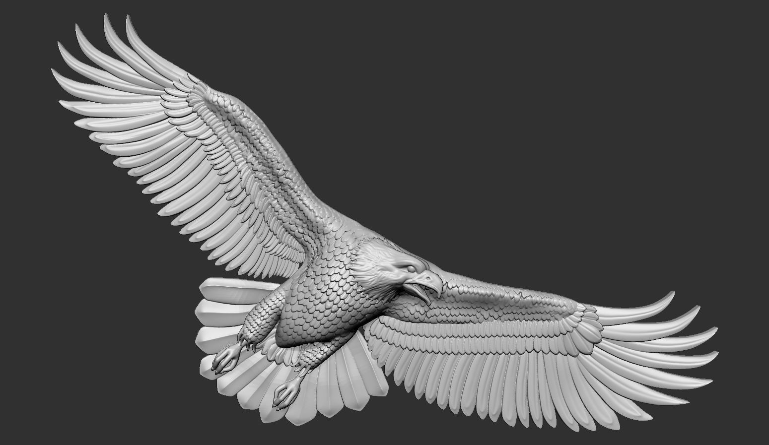 Eagle bas relief 3D print model_8
