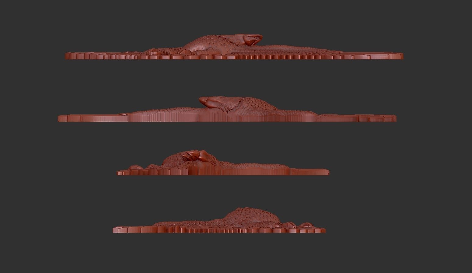 Eagle bas relief 3D print model_7