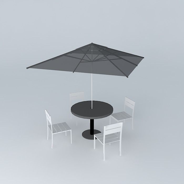 Set table and chairs Technicolor Tidelli Free 3D model_1