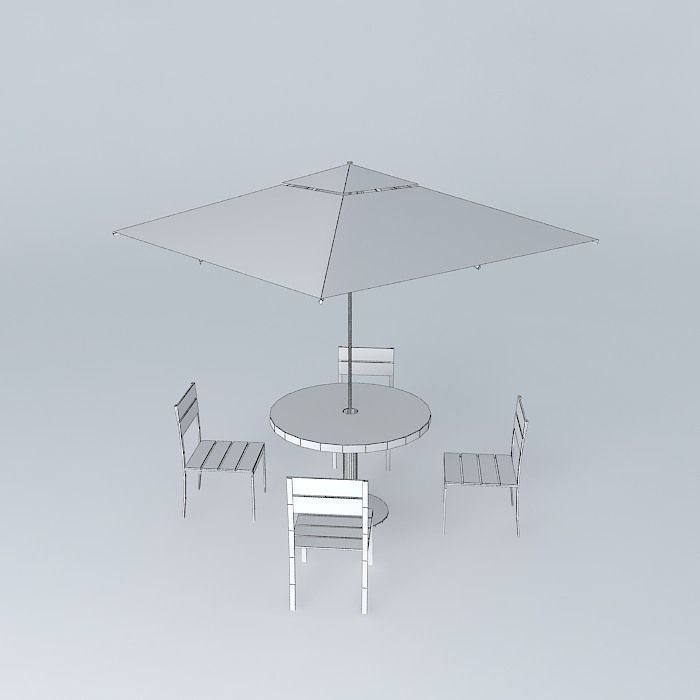 Set table and chairs Technicolor Tidelli Free 3D model_4